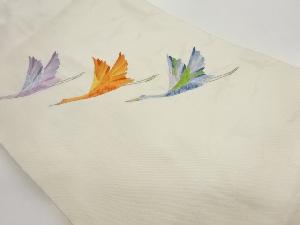 群鶴模様刺繍名古屋帯